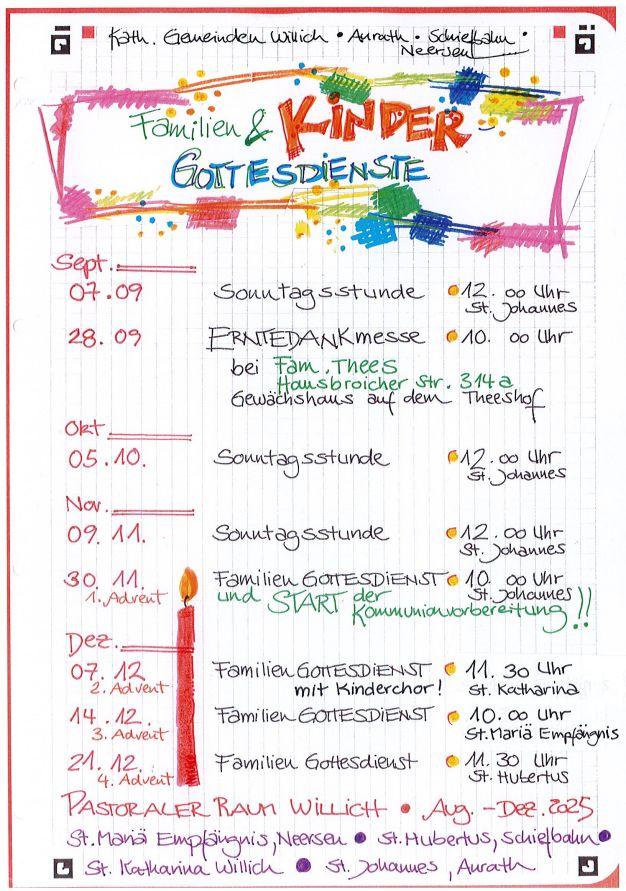 Familien und Kindergottesdienste