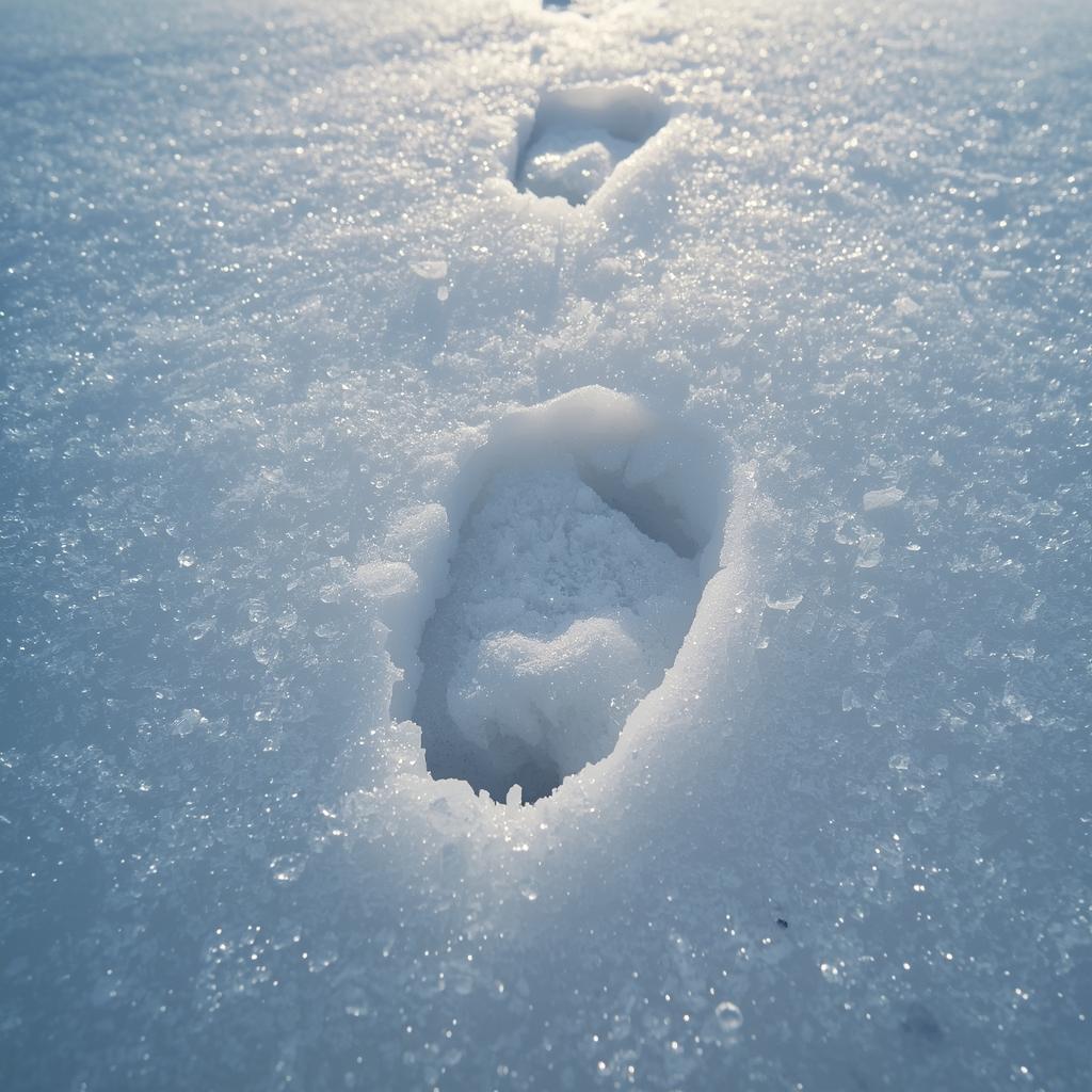 Fussabdruecke im Schnee