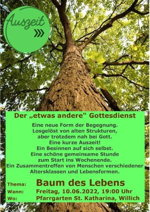 Auszeit-Plakat-Juni 2022 Baum des Lebens (c) Maria Wefers