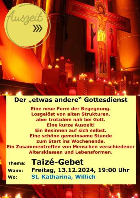 41-Auszeit-Plakat Dezember 2024-Taizé (c) Maria Wefers