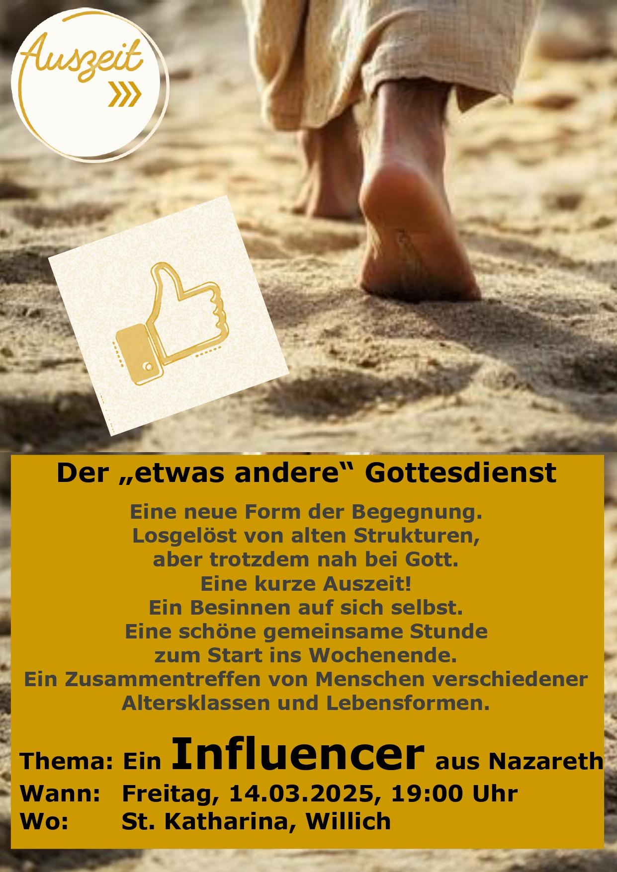 44-Auszeit-Plakat März 2025_ Ein influencer aus Nazareth