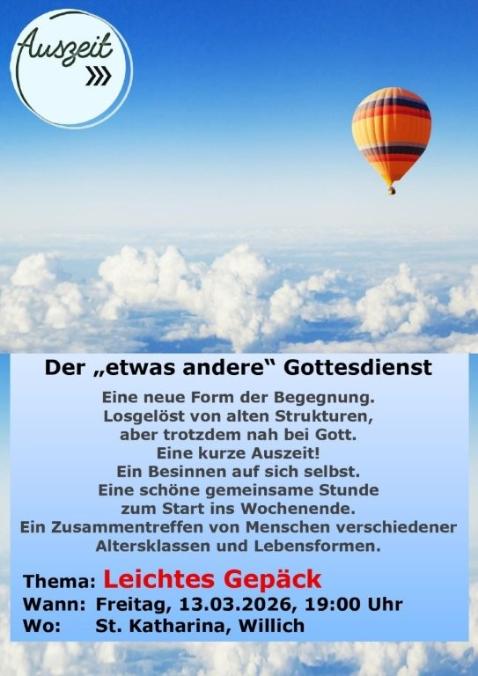 55-Auszeit-Plakat März 2026_Leichtes Gepäck (c) Maria Wefers