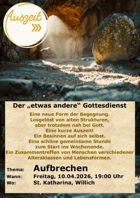 56-Auszeit-Plakat April 2026-Aufbrechen (c) Maria Wefers