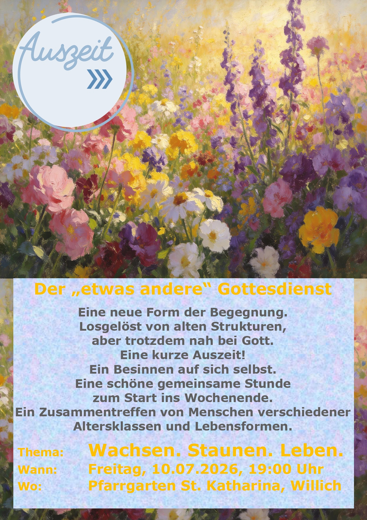 59-Auszeit-Plakat-Juli-2026-Wachsen-Staunen-Leben (c) Maria Wefers